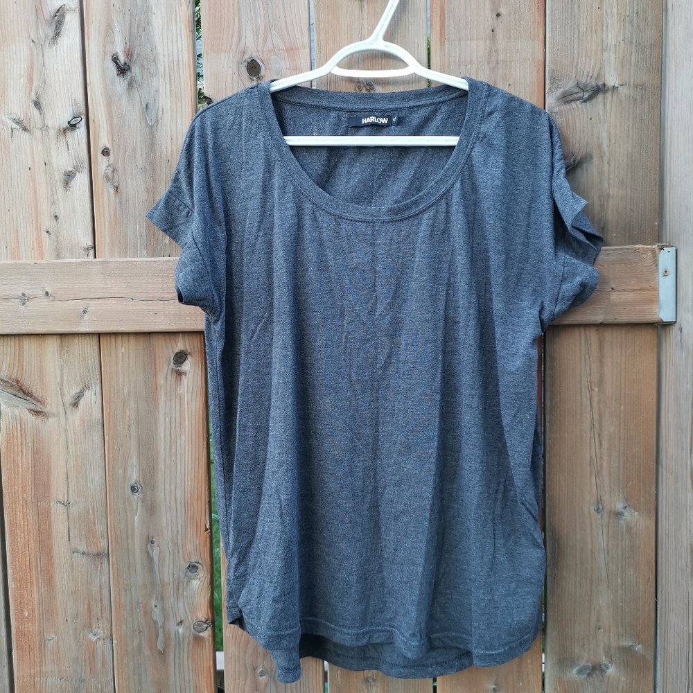 (3 for $25) Harlow Women Dark Grey basic T-shirt - Size XL